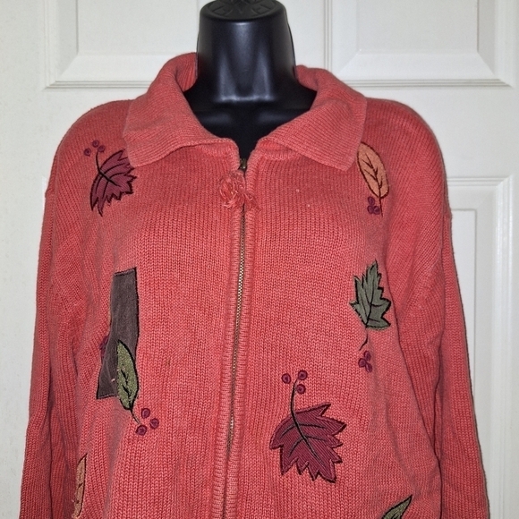 Crystal kobe zip up sweater size large - Picture 2 of 6